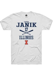 Camden Janik  Illinois Fighting Illini White Rally NIL Sport Icon Short Sleeve T Shirt