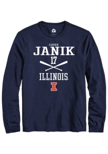 Camden Janik  Illinois Fighting Illini Navy Blue Rally NIL Sport Icon Long Sleeve T Shirt