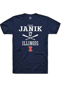 Camden Janik  Illinois Fighting Illini Navy Blue Rally NIL Sport Icon Short Sleeve T Shirt