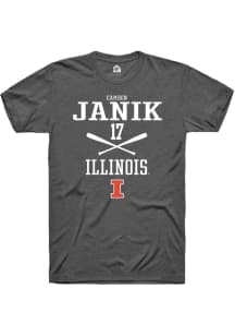 Camden Janik  Illinois Fighting Illini Dark Grey Rally NIL Sport Icon Short Sleeve T Shirt
