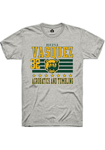 Makayla Vasquez  Baylor Bears Ash Rally NIL Striped Short Sleeve T Shirt