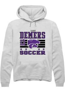 Gabby DeMers Rally Mens White K-State Wildcats NIL Striped Hooded Sweatshirt