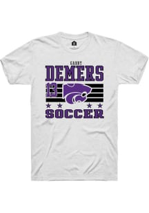 Gabby DeMers White K-State Wildcats NIL Striped Short Sleeve T Shirt