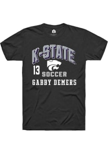 Gabby DeMers Black K-State Wildcats NIL Arch Logo Short Sleeve T Shirt