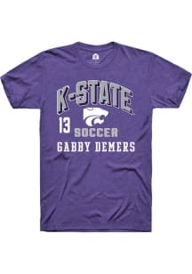 Gabby DeMers Purple K-State Wildcats NIL Arch Logo Short Sleeve T Shirt