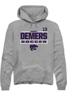 Gabby DeMers Rally Mens Graphite K-State Wildcats NIL Stacked Box Hooded Sweatshirt