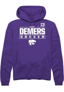 Gabby DeMers Rally Mens Purple K-State Wildcats NIL Stacked Box Hooded Sweatshirt