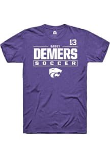 Gabby DeMers Purple K-State Wildcats NIL Stacked Box Short Sleeve T Shirt