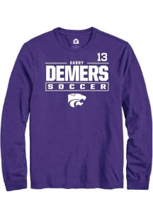 Gabby DeMers Rally Mens Purple K-State Wildcats NIL Stacked Box Tee