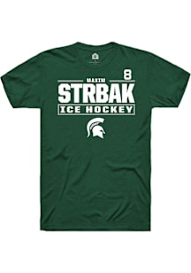 Maxim Strbak  Michigan State Spartans Green Rally NIL Stacked Box Short Sleeve T Shirt