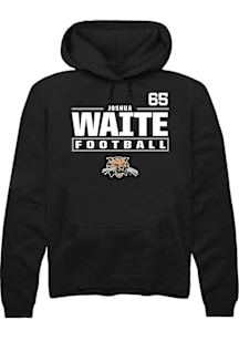 Joshua Waite  Rally Ohio Bobcats Mens Black Football NIL Stacked Box Long Sleeve Hoodie