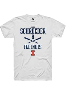 Jacob Schroeder White Illinois Fighting Illini NIL Sport Icon Short Sleeve T Shirt