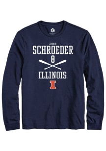 Jacob Schroeder Rally Mens Navy Blue Illinois Fighting Illini NIL Sport Icon Tee