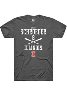 Jacob Schroeder Dark Grey Illinois Fighting Illini NIL Sport Icon Short Sleeve T Shirt