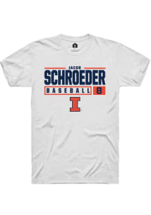 Jacob Schroeder White Illinois Fighting Illini NIL Stacked Box Short Sleeve T Shirt