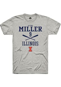 Alaina Miller  Illinois Fighting Illini Ash Rally NIL Sport Icon Short Sleeve T Shirt