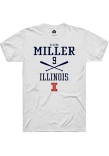Alaina Miller  Illinois Fighting Illini White Rally NIL Sport Icon Short Sleeve T Shirt