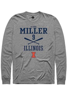 Alaina Miller  Illinois Fighting Illini Graphite Rally NIL Sport Icon Long Sleeve T Shirt