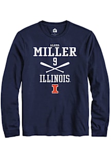 Alaina Miller  Illinois Fighting Illini Navy Blue Rally NIL Sport Icon Long Sleeve T Shirt