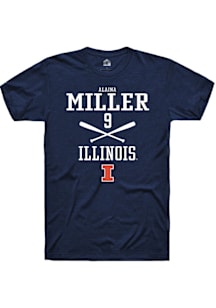 Alaina Miller  Illinois Fighting Illini Navy Blue Rally NIL Sport Icon Short Sleeve T Shirt