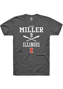 Alaina Miller  Illinois Fighting Illini Dark Grey Rally NIL Sport Icon Short Sleeve T Shirt