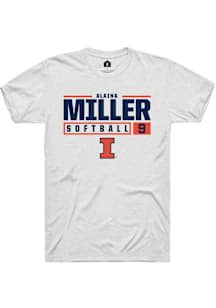 Alaina Miller  Illinois Fighting Illini White Rally NIL Stacked Box Short Sleeve T Shirt