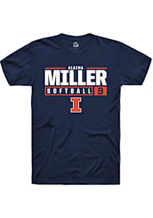 Alaina Miller  Illinois Fighting Illini Navy Blue Rally NIL Stacked Box Short Sleeve T Shirt