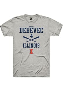 Gabby Debevec Ash Illinois Fighting Illini NIL Sport Icon Short Sleeve T Shirt