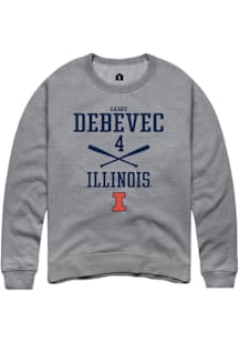 Gabby Debevec  Rally Illinois Fighting Illini Mens Graphite NIL Sport Icon Long Sleeve Crew Sweats..