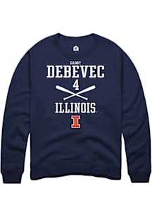 Gabby Debevec  Rally Illinois Fighting Illini Mens Navy Blue NIL Sport Icon Long Sleeve Crew Sweat..