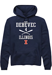 Gabby Debevec  Rally Illinois Fighting Illini Mens Navy Blue NIL Sport Icon Long Sleeve Hoodie