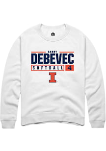 Gabby Debevec  Rally Illinois Fighting Illini Mens White NIL Stacked Box Long Sleeve Crew Sweatshi..