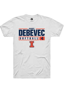 Gabby Debevec White Illinois Fighting Illini NIL Stacked Box Short Sleeve T Shirt