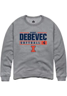 Gabby Debevec  Rally Illinois Fighting Illini Mens Graphite NIL Stacked Box Long Sleeve Crew Sweat..