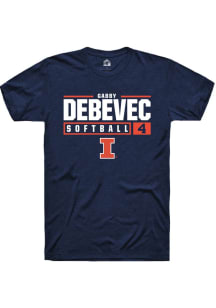 Gabby Debevec Navy Blue Illinois Fighting Illini NIL Stacked Box Short Sleeve T Shirt