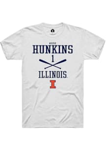 Reese Hunkins  Illinois Fighting Illini White Rally NIL Sport Icon Short Sleeve T Shirt