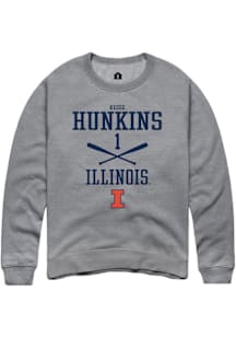 Reese Hunkins  Rally Illinois Fighting Illini Mens Graphite NIL Sport Icon Long Sleeve Crew Sweats..