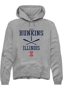 Reese Hunkins  Rally Illinois Fighting Illini Mens Graphite NIL Sport Icon Long Sleeve Hoodie
