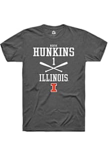 Reese Hunkins  Illinois Fighting Illini Dark Grey Rally NIL Sport Icon Short Sleeve T Shirt