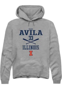 Yazzy Avila  Rally Illinois Fighting Illini Mens Grey NIL Sport Icon Long Sleeve Hoodie