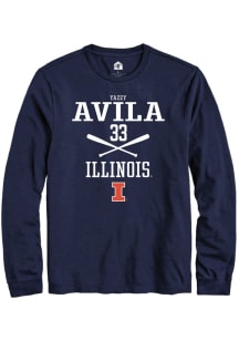 Yazzy Avila Rally Mens Navy Blue Illinois Fighting Illini NIL Sport Icon Tee