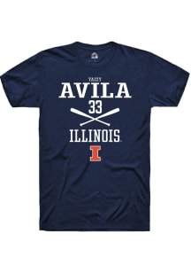 Yazzy Avila Navy Blue Illinois Fighting Illini NIL Sport Icon Short Sleeve T Shirt