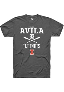 Yazzy Avila Dark Grey Illinois Fighting Illini NIL Sport Icon Short Sleeve T Shirt