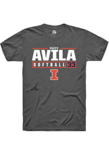 Yazzy Avila Dark Grey Illinois Fighting Illini NIL Stacked Box Short Sleeve T Shirt