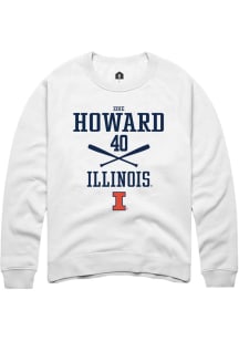 Zoie Howard Rally Mens White Illinois Fighting Illini NIL Sport Icon Crew Sweatshirt