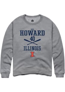 Zoie Howard Rally Mens Graphite Illinois Fighting Illini NIL Sport Icon Crew Sweatshirt