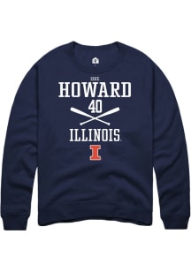 Zoie Howard Rally Mens Navy Blue Illinois Fighting Illini NIL Sport Icon Crew Sweatshirt