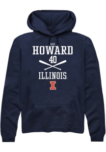 Zoie Howard Rally Mens Navy Blue Illinois Fighting Illini NIL Sport Icon Hooded Sweatshirt