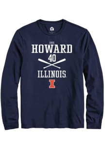 Zoie Howard Rally Mens Navy Blue Illinois Fighting Illini NIL Sport Icon Tee