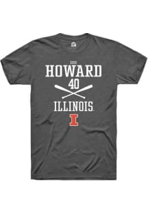 Zoie Howard Dark Grey Illinois Fighting Illini NIL Sport Icon Short Sleeve T Shirt